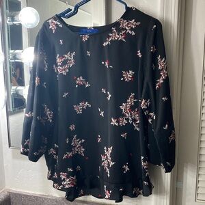 Apt. 9 Black Floral Blouse